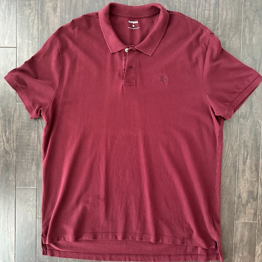 Express Burgundy Red XXL Men's Polo Shirt 100% Cotton